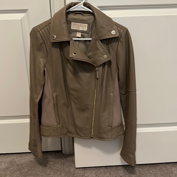 Women's Michael Kors Leather Jacket - Picture 1 of 8